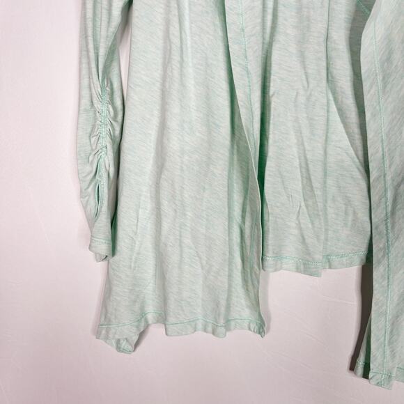 Ivivva by Lululemon Girls 6 Light Green Fours a Charm Wrap Top Pima Cotton Drape - Picture 4 of 11